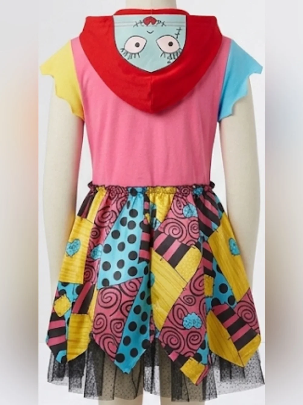 Disney THE NIGHTMARE BEFORE CHRISTMAS Multicolor Patchwork Hooded Costume Dress - Picture 5 of 6